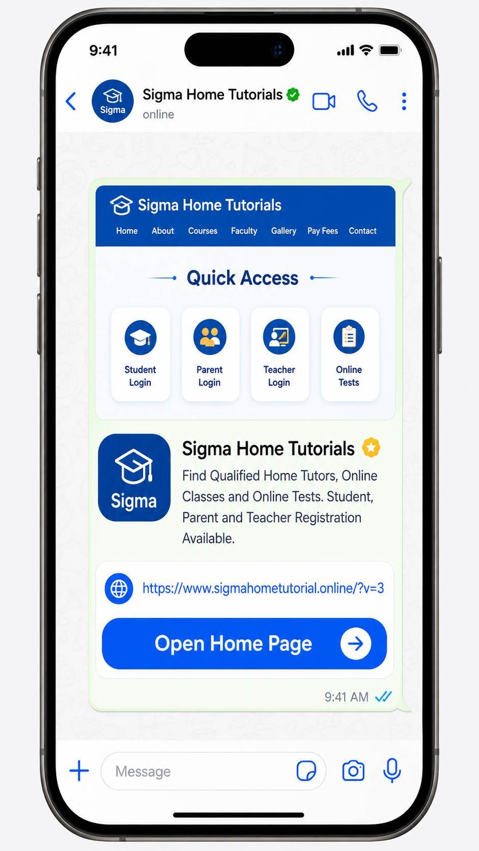 Sigma Home Tutorials Mobile Preview